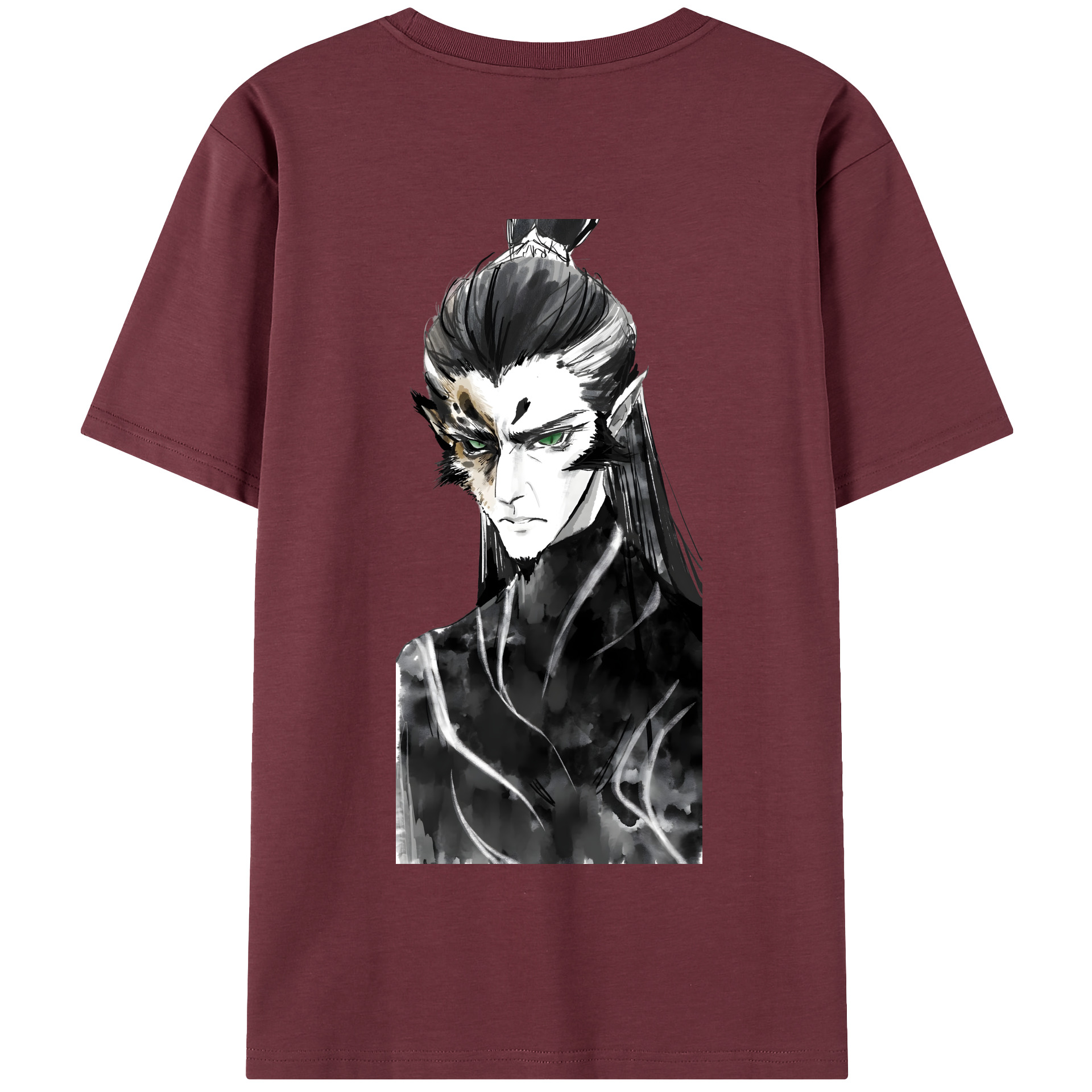 （画像用） Ne Zha 2 ナタ 魔童の大暴れ 綿100％半袖Tシャツ（背面プリント）